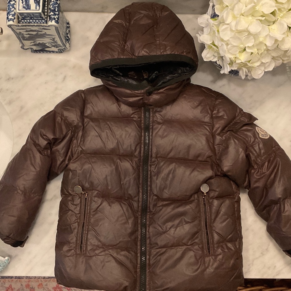 MONCLER Kids Chocolate Brown Puffer Jacket Size 4 years 104 cm - Picture 2 of 16